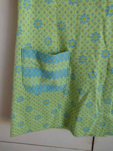 Vtg 60s Daisy Mod Mini Dress Green Floral Gogo 70s Sz S M Handmade Hippie Boho, Size S, $45 - Photo 2