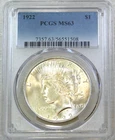 1922 Peace Silver Dollar PCGS MS63 Frosty Just Graded New Holder #A339H