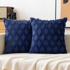 Throw Pillow Covers 18x18 Set of 2 Decorative 18" x 18" Pack of 2 Dark Blue