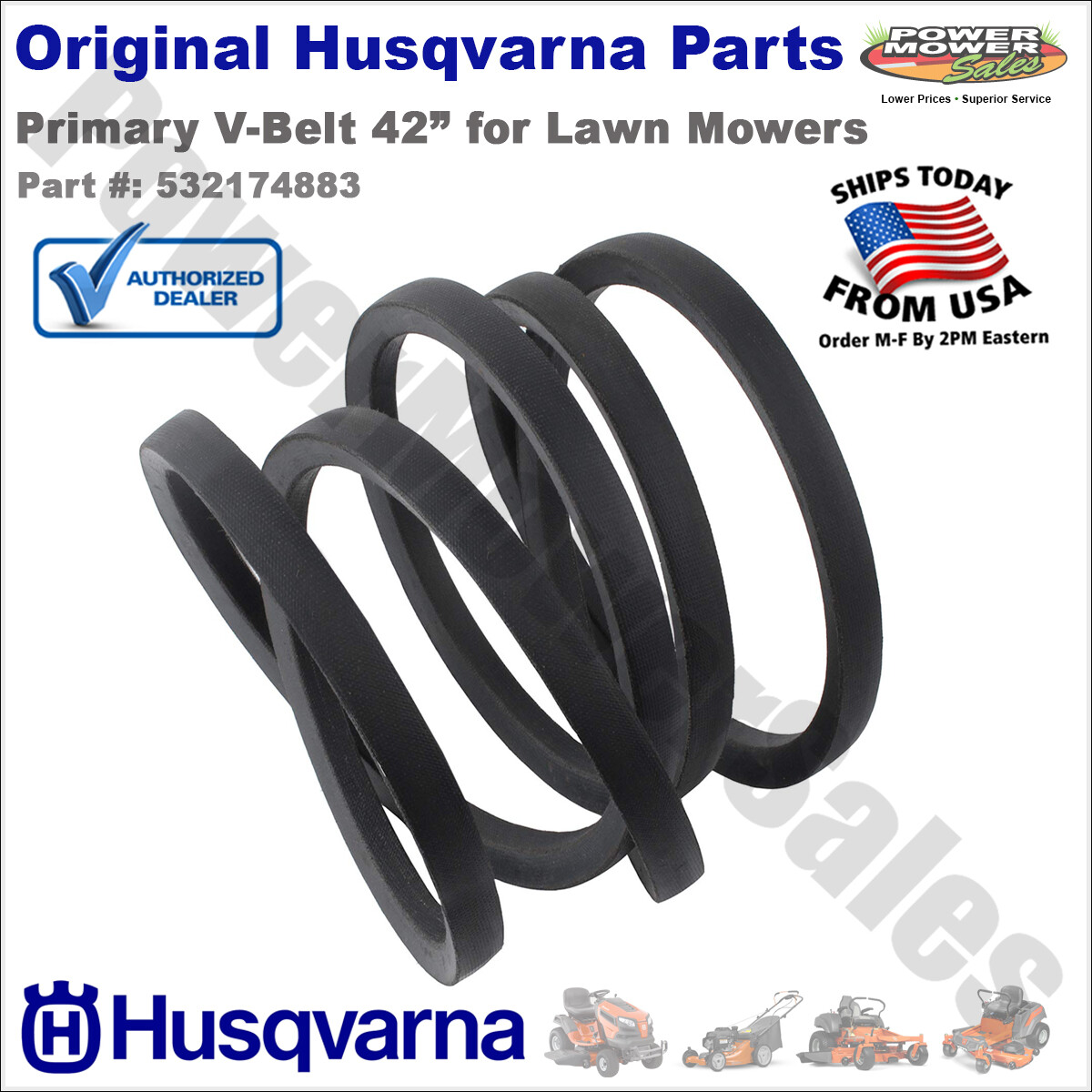 Husqvarna 純正ベルト 5938064-01 2本セット Genuine OEM Husqvarna Primary V-Belt 42
