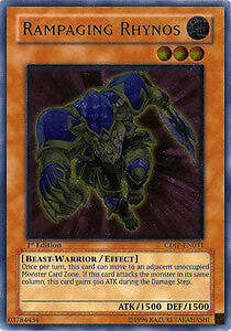 YuGiOh Rampaging Rhynos (V.2) CDIP-EN031 Ultimate Rare Englisch Good unl.