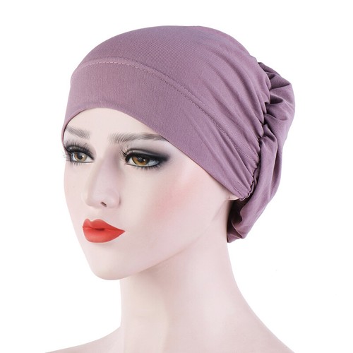 Female Inner Hijab Turban Hat Soft Cap Solid Color Headwear Inner Cap Underscarf - 第 22/27 張圖片