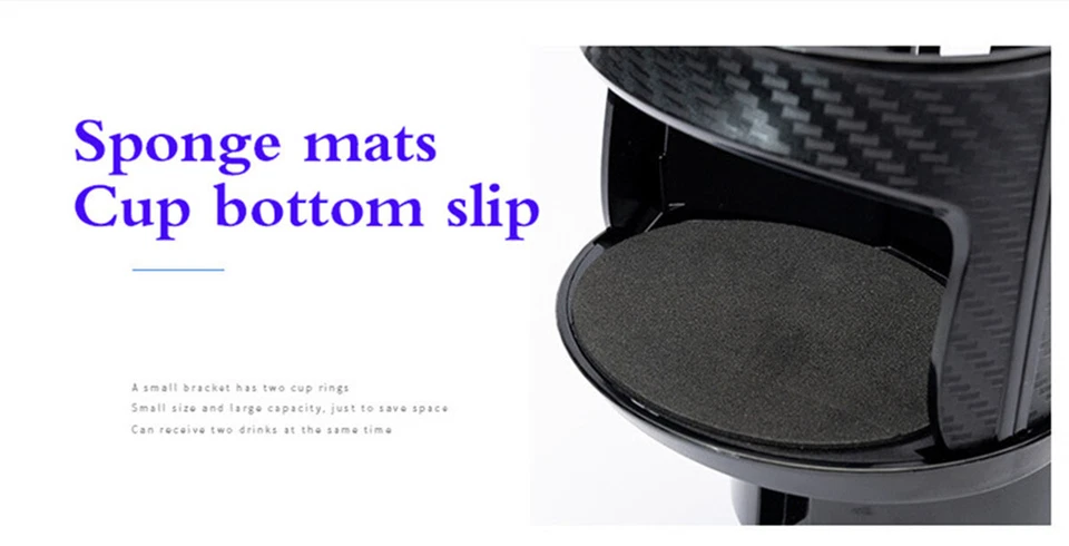 Nuevo Portabotellas Taza Patrón Fibra de Carbono para Montaje Consola Central Coche Foto 4 de 4