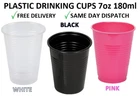 DRINKING CUPS DISPOSABLE PINK BLACK WHITE 7oz 180ml  BEAUTY SALON CLINIC REUSE