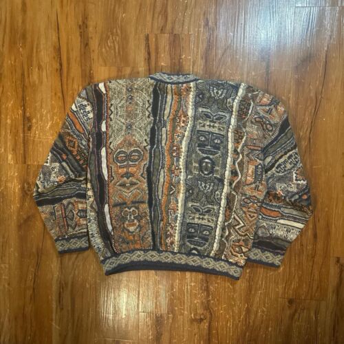 COOGI Classic Australia Authentic Knit Sweater Men Green Medium Linen Cotton - Picture 2 of 8