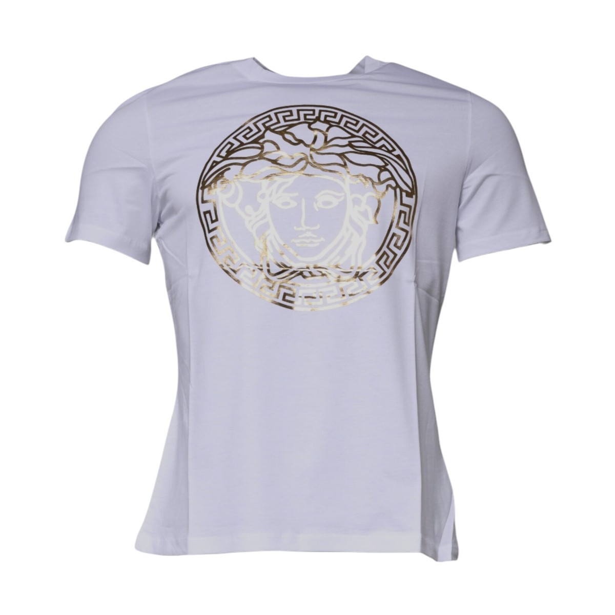 Tシャツ・カットソー VERSACE Men T Shirts 1013380 1A095402WJ70 White VERSACE T-shirt White Medusa Print Cotton Crew Neck Men Tee