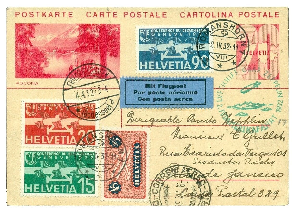 Switzerland Aviation Postal History Stamps