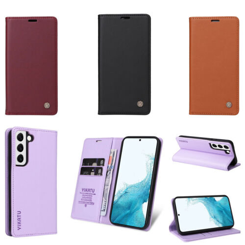 Magnetic Leather Flip Wallet Phone Case for Samsung J6 J4 S7 S8 J5 J330 S23 FE - Picture 1 of 18