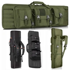 36" Tactical Double Rifle Bag Gun Range Padded Soft Carbine Backpack Carry Case