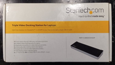 StarTech Triple-Monitor USB 3.0 Docking Station - Black/Silver (USB3DOCKH2DP)