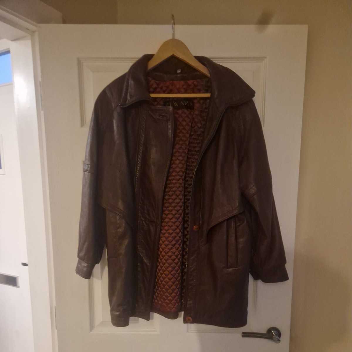Reward London Brown 100% Leather Coat/Jacket size S UK