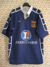 Maillot Rugby AUCH Gers Porté #3 entrainement Dédicacé Signé Shemsy - XXL