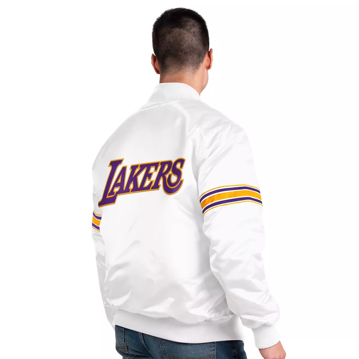 Full-Snap Satin Starter Los Angeles Lakers Red and White Jacket - Jackets  Masters