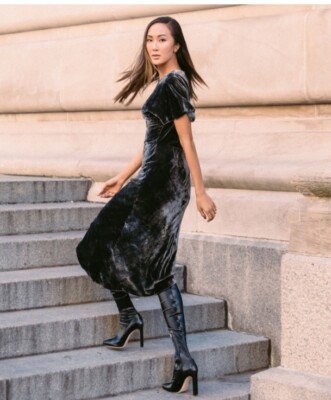 ST. JOHN Boutique Grey Luxe Velvet Asymmetric Hem Dress Gown sz 16 $1295 Asphalt | eBay ST. JOHN Boutique Grey Luxe Velvet Asymmetric Hem Dress Gown sz 16 $1295 Asphalt | eBay