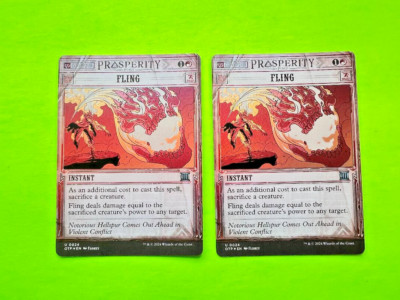 MTG Outlaws of Thunder Junction - Fling - Showcase - Lot of 2 Foil Cards
