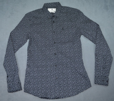 Father Sons Men s Medium Stretch Slim Fit Black Button Up Shirt Geometric Print