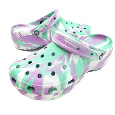 green platform crocs