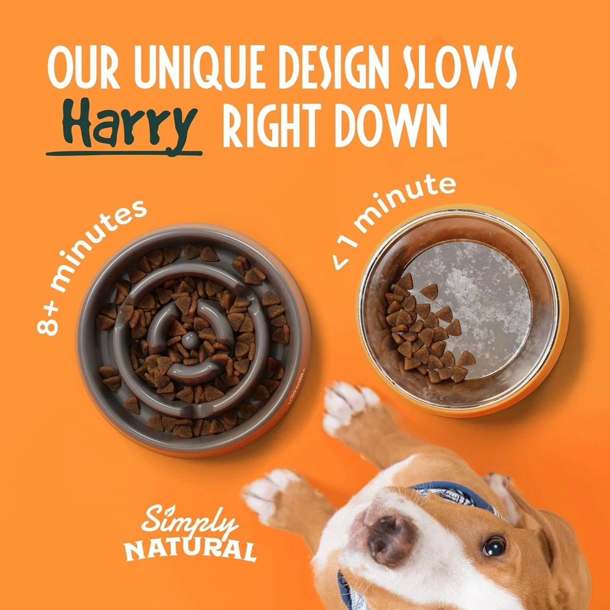 Slow Feeder Dog Bowl Large 20.5cm Dog Food Bowl Anti Gulp Anti