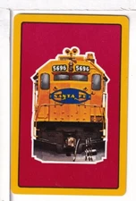 Single Railroad Playing Card "Atchison, Topeka, Santa Fe, ATSF-14a",  Bolhagen #