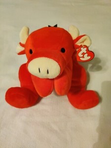 1997 Ty Red the Bull Pillow Pals Plush 13" Stuffed Animal Vintage Retired