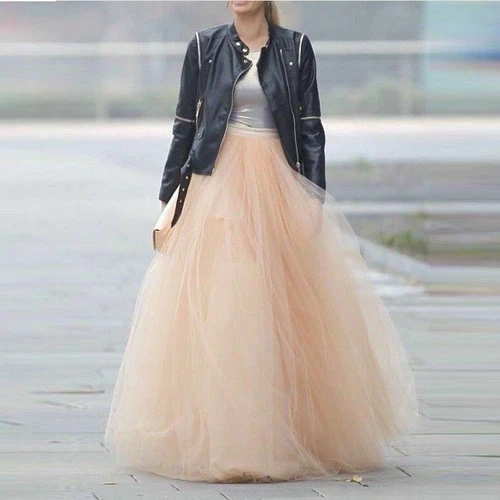 5 Layer Tulle Long Skirt Tutu Women Maxi Wedding Skirts Party Prom Underskirt 11 - Picture 15 of 39