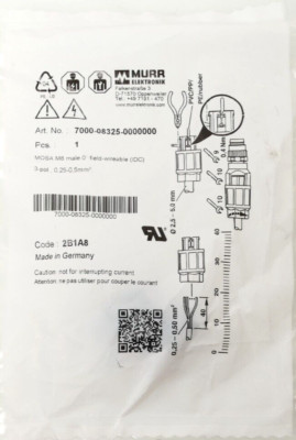 Murr Elektronik MOSA M8 Stecker gerade, Feldverdrahtbar | 7000-08325-0000000 