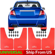 Red Carbon Fiber Effect Universal Splash Guards Mud Flaps Mudguard Front Rear x4