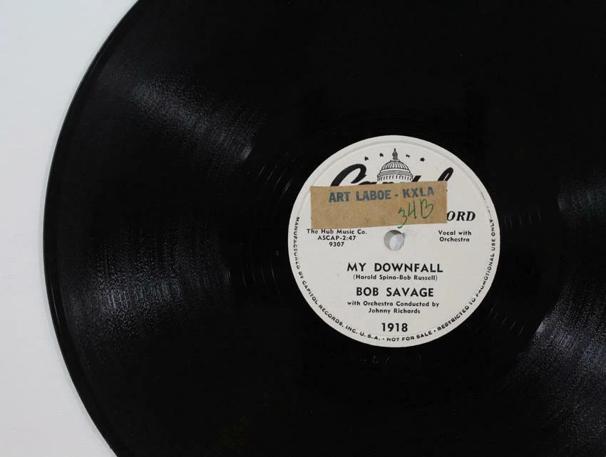 Bob Savage, My Downfall - Jungle on Capitol #1918 Promo Copy 10"  78 rpm - Image 2 of 2