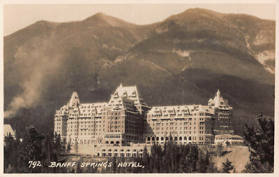 Vintage RPPC Banff Springs Hotel Canada Mountains Trees Original Photo ...