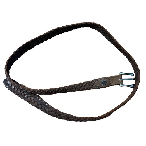 Vintage Abercrombie Braided Woven Genuine Brown Leather Belt  display picture 3