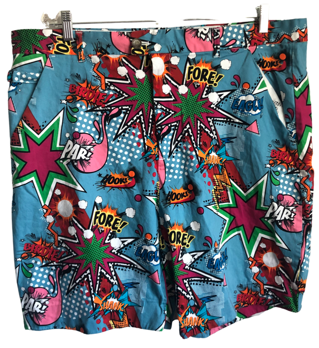 Royal Awesome Men's Size 42 Golf Shorts Partoon Comic Book