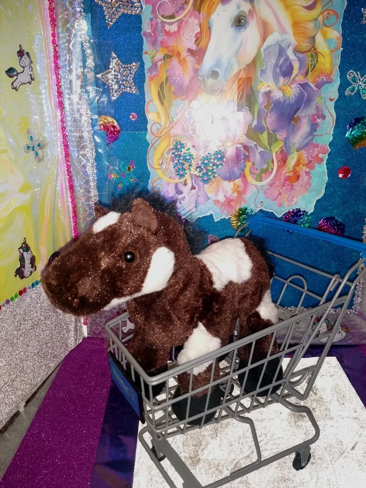 🦄Ganz Webkinz "Pinto" Horse Dark Brown White Black Mane Tail HM147 10.5" Plush! - Image 2 of 4