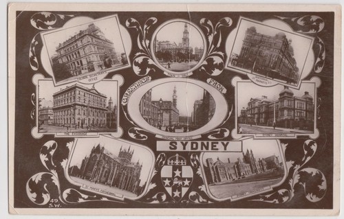 AUSTRALIA, NSW: SYDNEY multi-view vintage postcard, 1907 dated message.