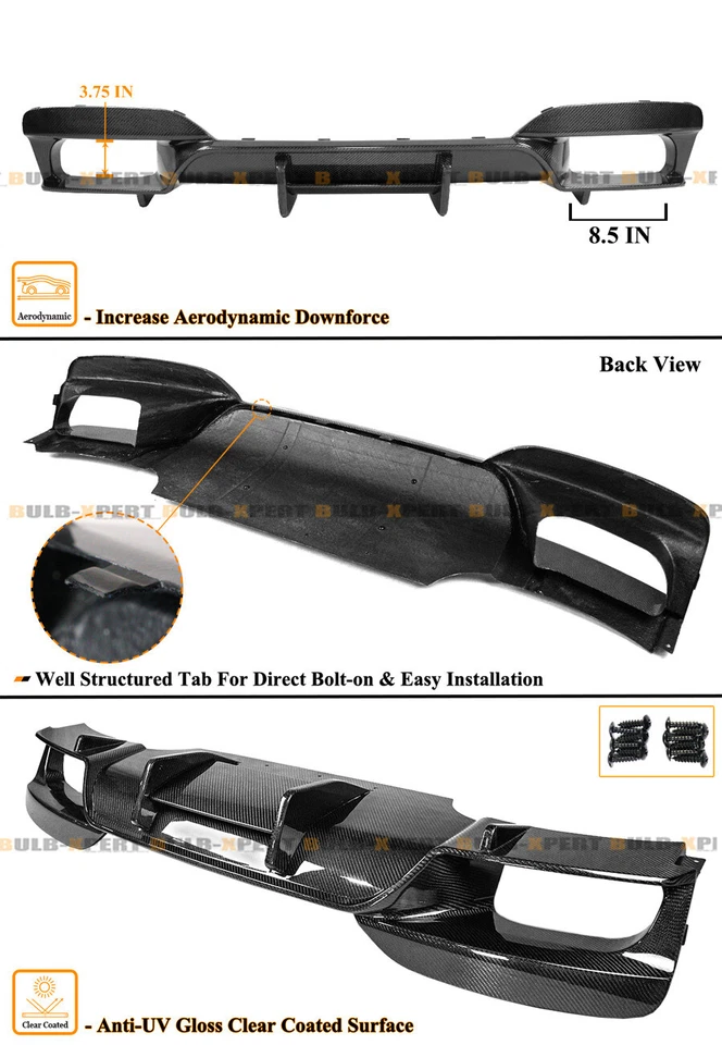 Difusor trasero de fibra de carbono estilo PSM V2 12-18 BMW F06 F12 F13 M6 PSM V2 con extensión Foto 3 de 4