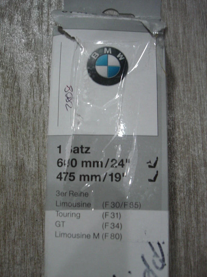 Оригинальные щетки стеклоочистителя ветрового стекла фут 2012-19 BMW 3 серии F30 F31 F34 F35 F80 от оригинального производителя - Изображение 2 из 4