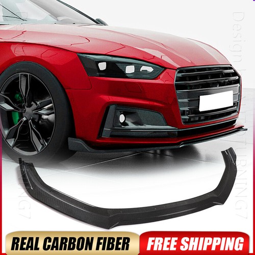 Divisores de alerón labial de parachoques delantero de carbono real para Audi A5 B9 Sline S5 2017-2019 - Imagen 1 de 14