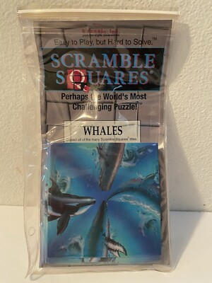 Vintage NOS B.Dazzle Scramble Squares Puzzle Whales - 1994