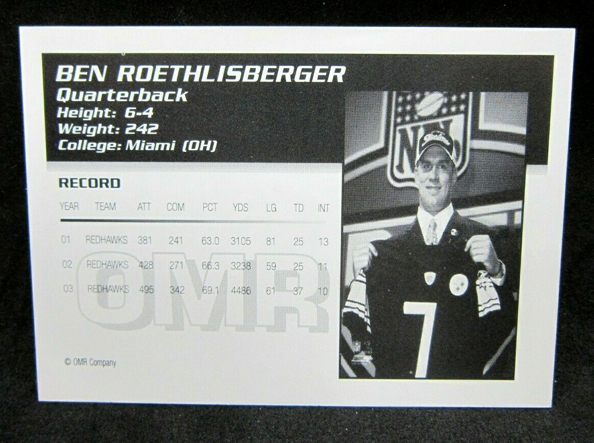 Ben Roethlisberger 2004 OMR Company Draft Day Rookie!Steelers QB