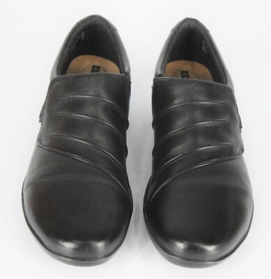Clarks Everlay Heidi Size Black Leather Monkstrap Wedge