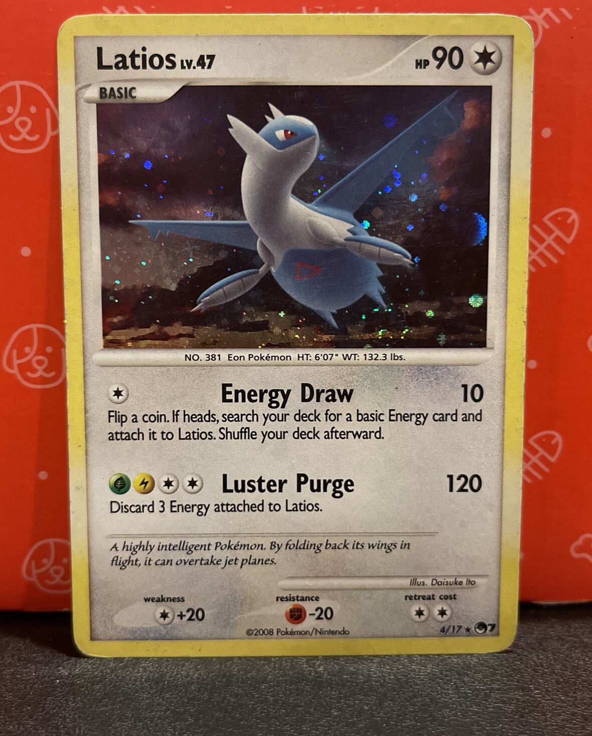 Latios Lv.47 Holo Rare MP+ Pop Series 7 Pokémon Card 4/17