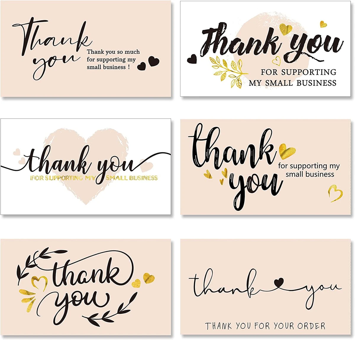 120 Pieces Thank You for Supporting My Small Business Cards Mini