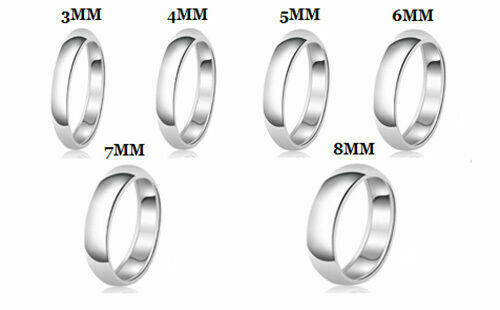 Solider Hochzeitsband Damen 14K Weißgold Diamant Versprechen