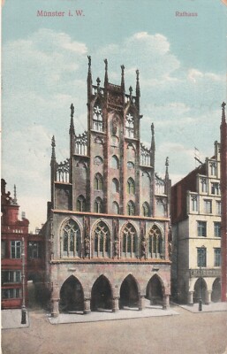 AK  Münster i. W. - Rathaus -1912-  Verlag: F. E. D.  Nr. 8080