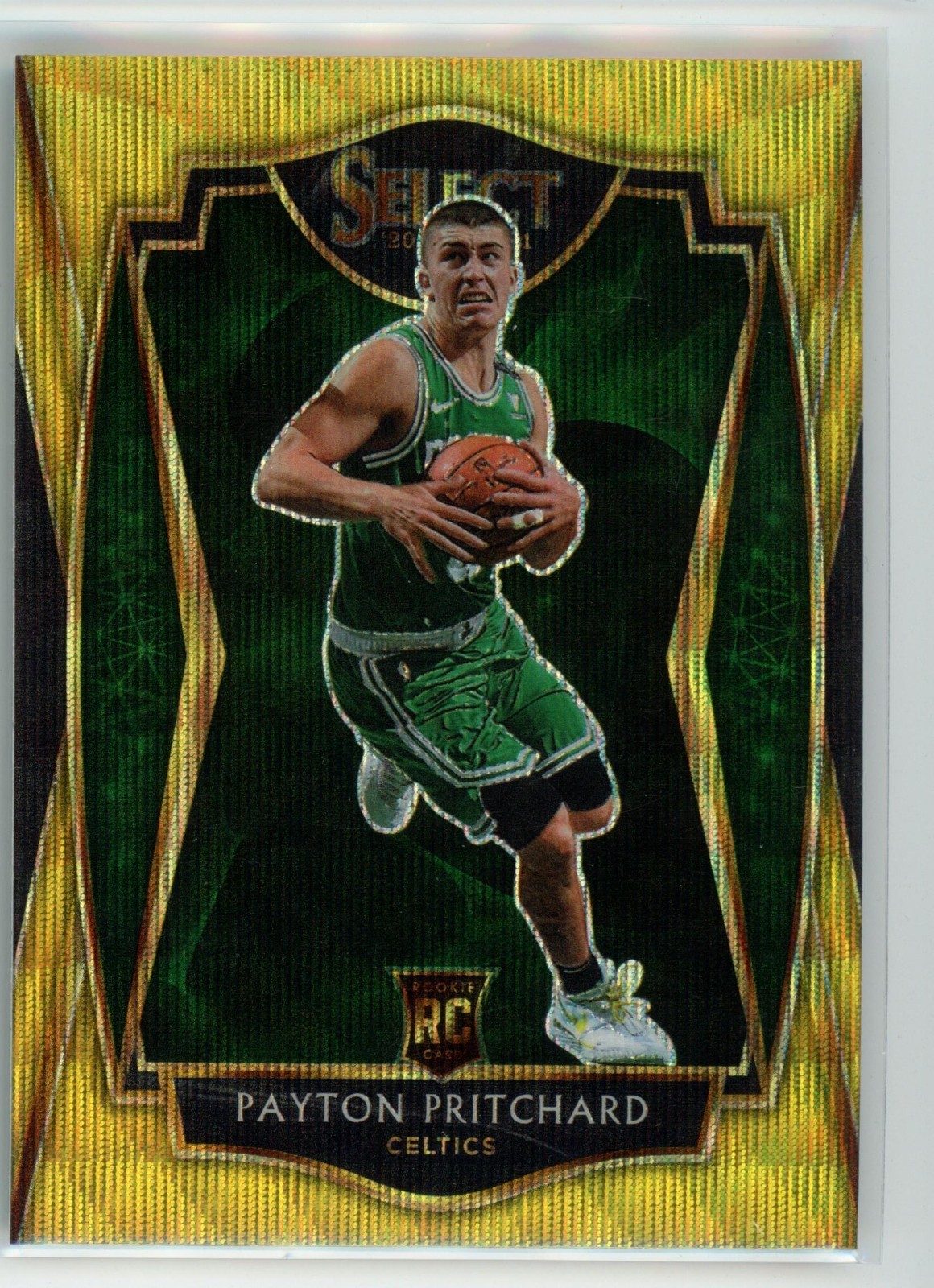 Payton Pritchard 2020-21 Panini Select Premier Level Rookie Gold Wave Prizm #196