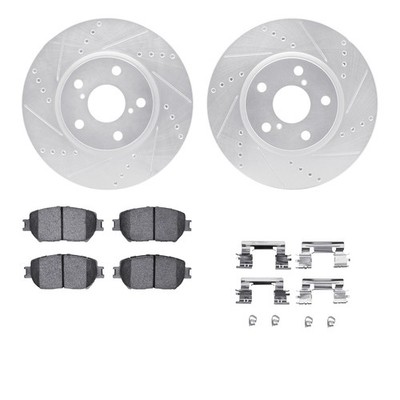 For Lexus IS250 09-15 Drilled & Slotted Front Brake Kit w Optimum Pads