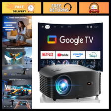 Mini Projector 1080P Native, WiFi Bluetooth, Built-in Apps for Netflix/YouTube