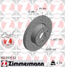 2x Bremsscheibe SPORT Z ZIMMERMANN 150.2975.52 f�r BMW 3er G20 G80 G28 Touring