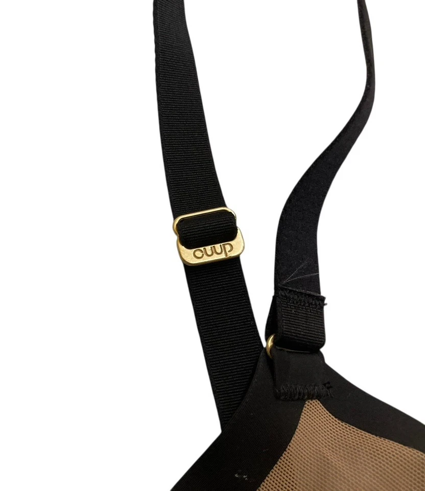 Sujetador Cuup 32E Negro Desnudo Malla Con Aros Transparente La Plunge Foto 3 de 4