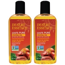 Desert Essence 100% Pure Jojoba Oil - 4 oz - 2 Pack - Moisturizes Body Skin &