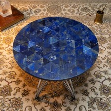 Tavolo 12" in marmo lapislazzuli fatto a mano pietre semipreziose decorazione lavoro tavolo